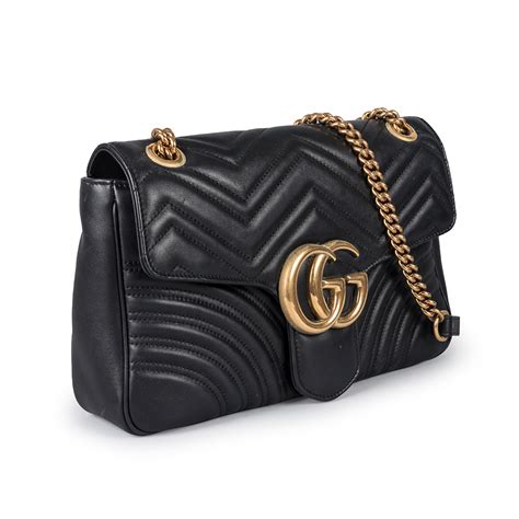 gucci bag black leather|Gucci handbags black leather small.